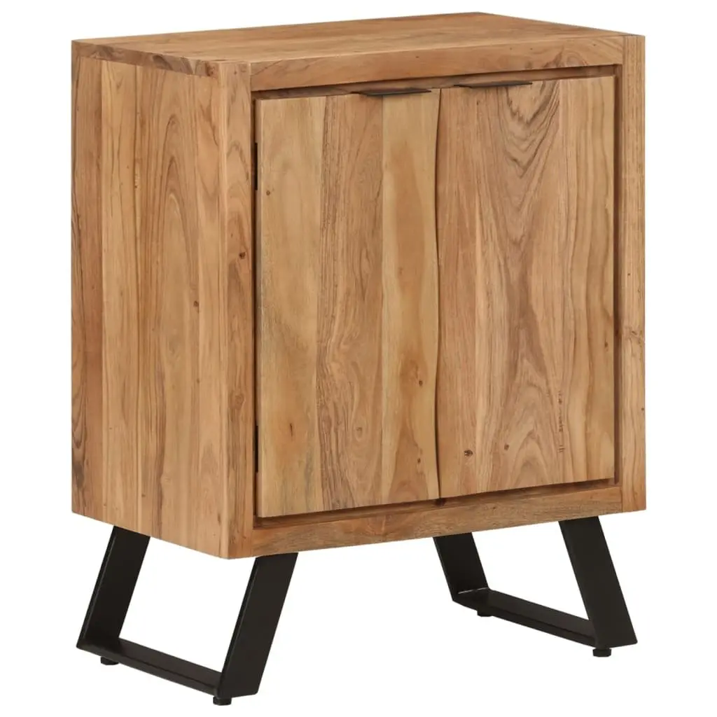 Solid Wood Sideboard Storage Cabinet 2 Doors Brown Acacia Living Room Furniture