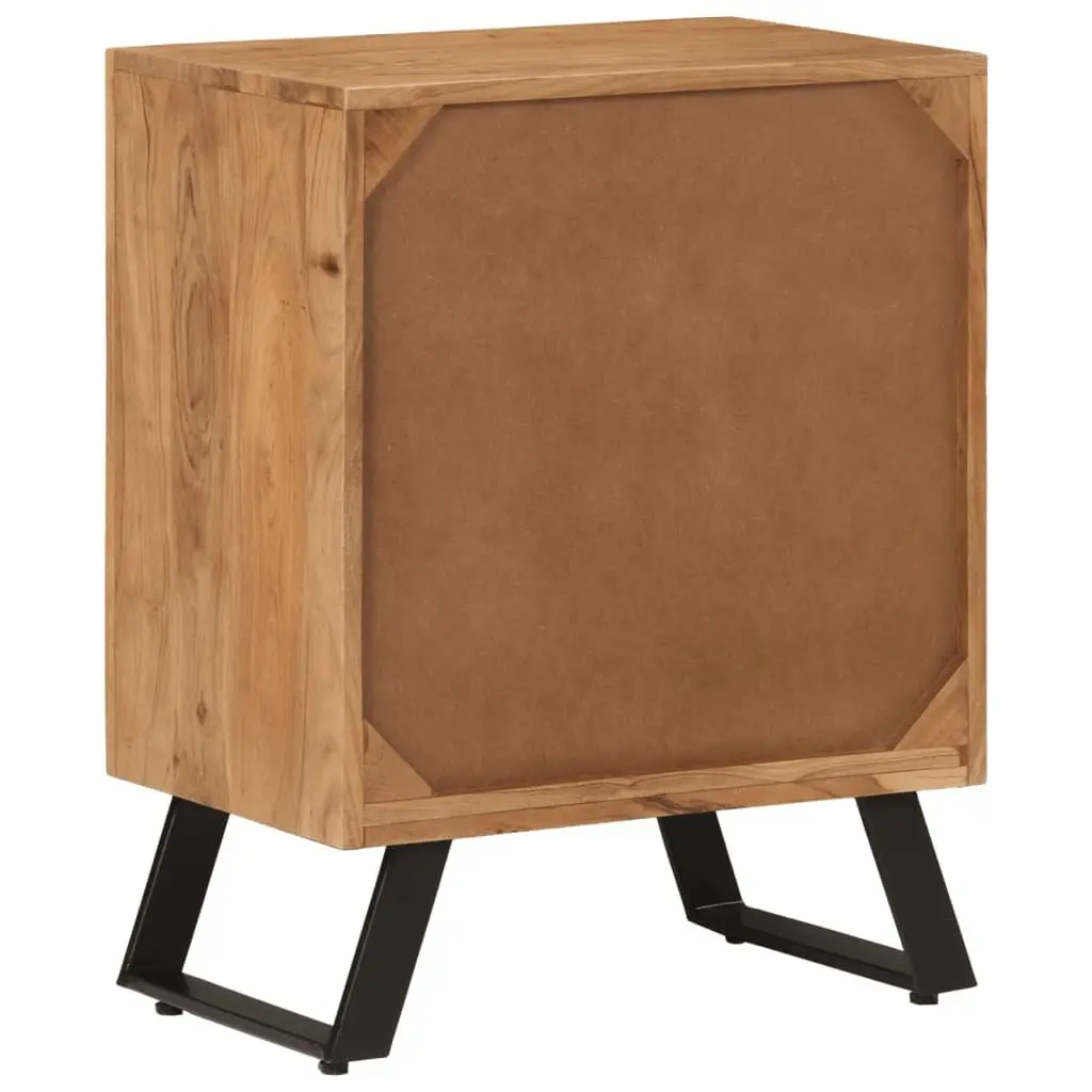 Solid Wood Sideboard Storage Cabinet 2 Doors Brown Acacia Living Room Furniture
