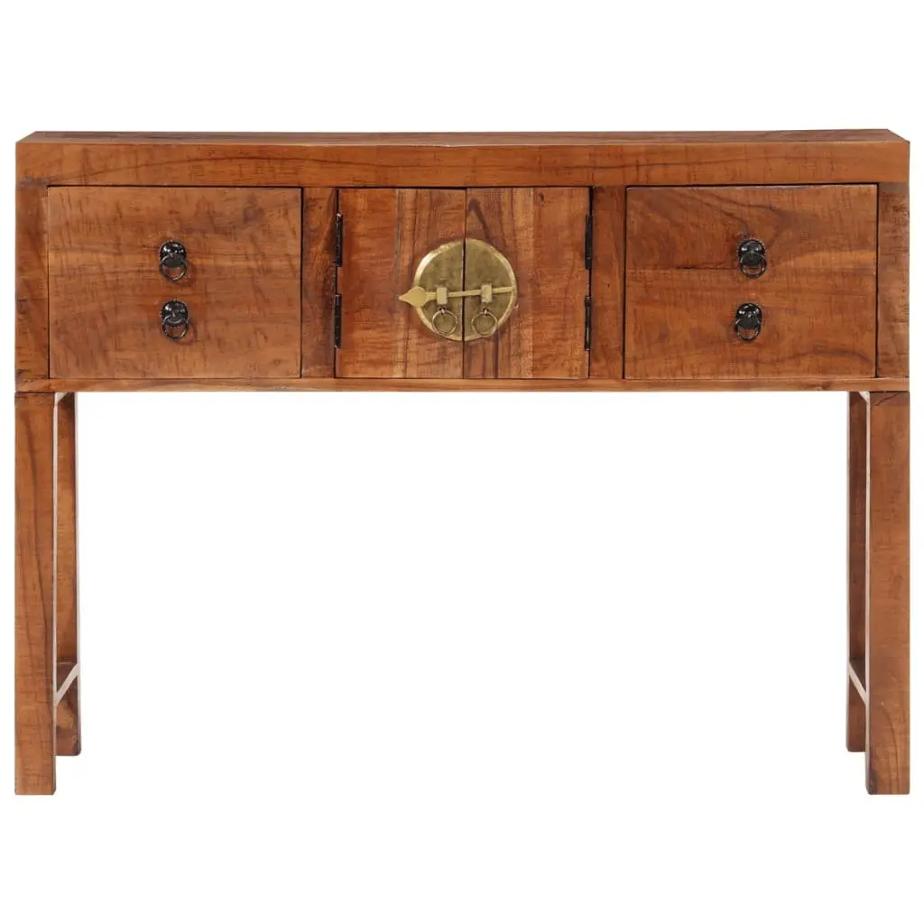 Solid Wood Console Table 120x32x80cm Hallway Accent Furniture Storage Drawers