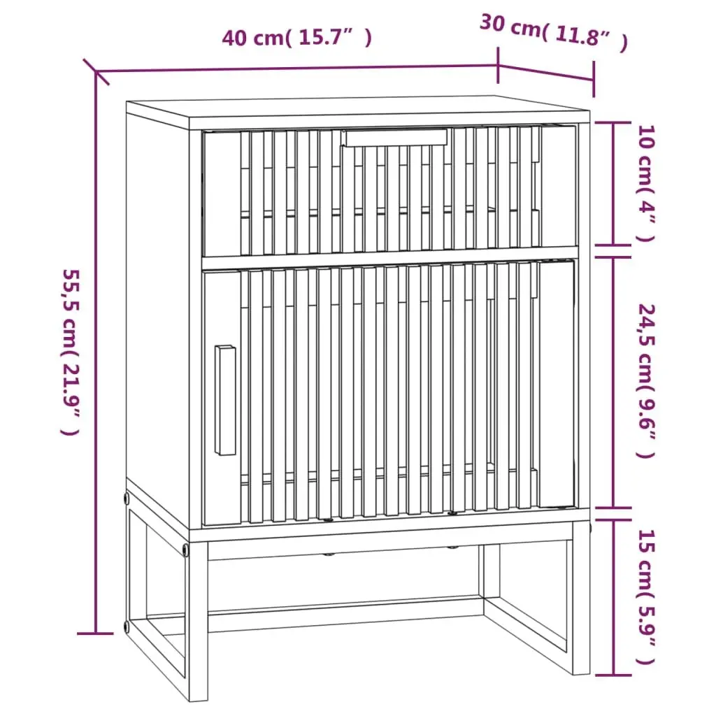 Bedside Cabinets 2 pcs Black 40x30x55.5 cm Scandinavian Storage Nightstand