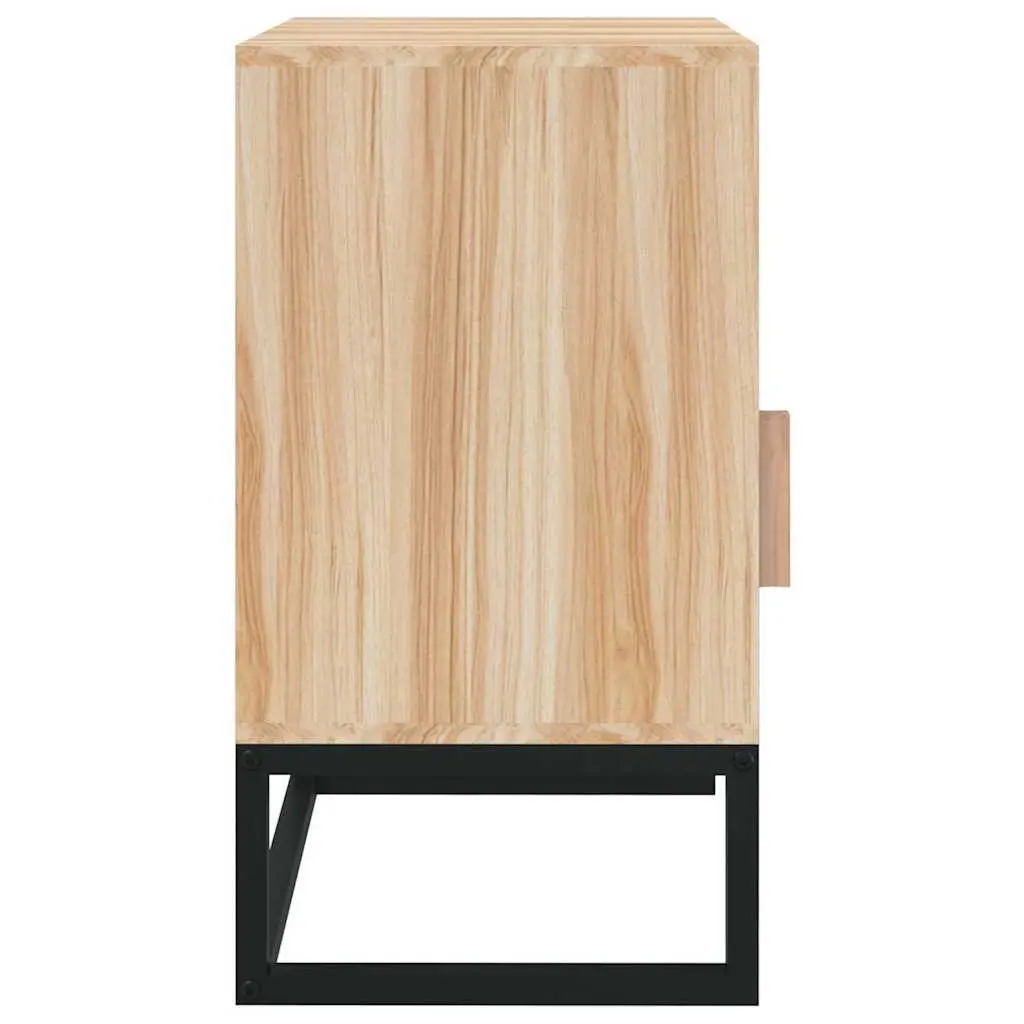 Bedside Cabinets Storage 2 Piece Brown Scandinavian Engineered Wood Nightstand
