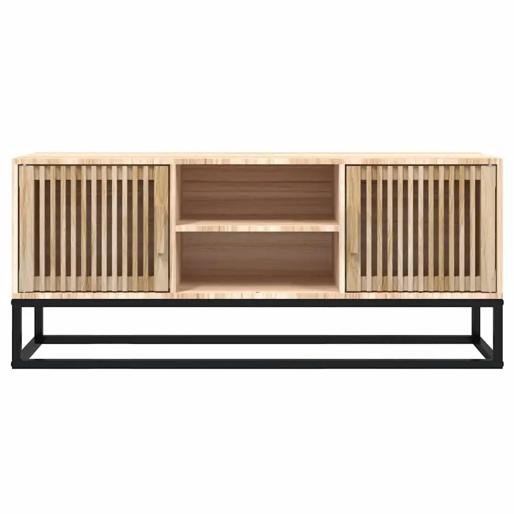 TV Cabinet Storage Unit 105x30x45 cm Brown Engineered Wood with Metal Feet