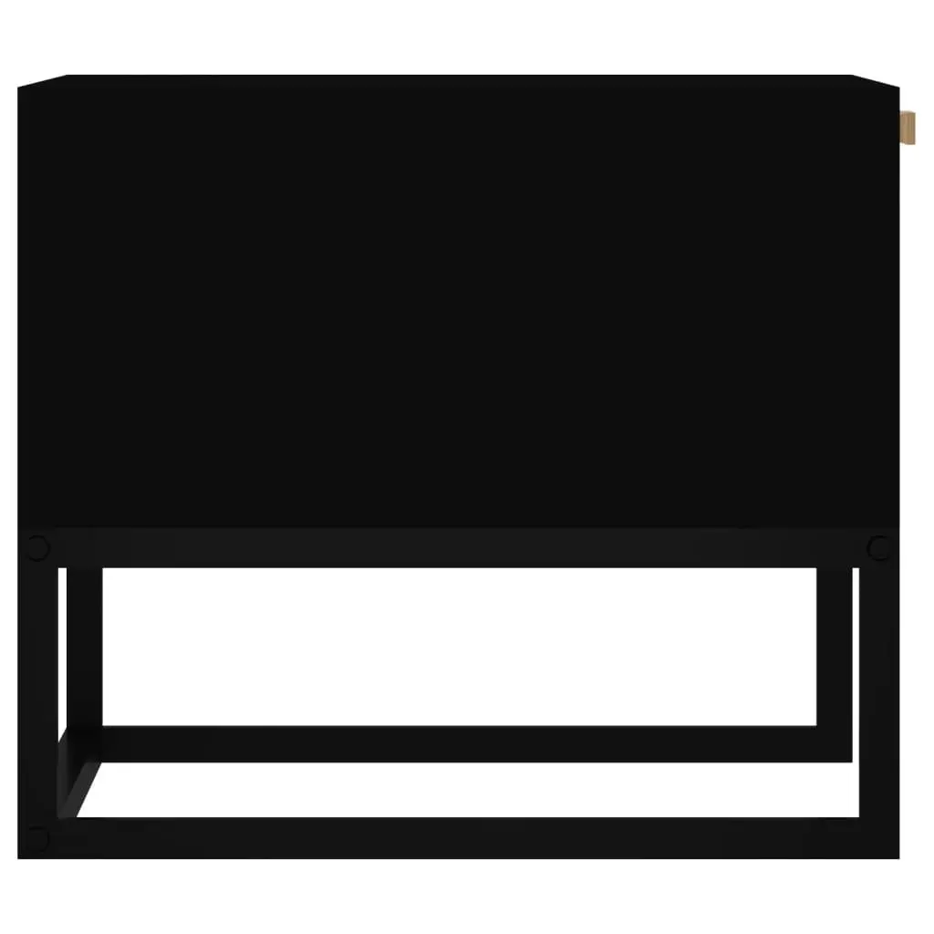 Coffee Table Black Storage 2 Drawers Engineered Wood