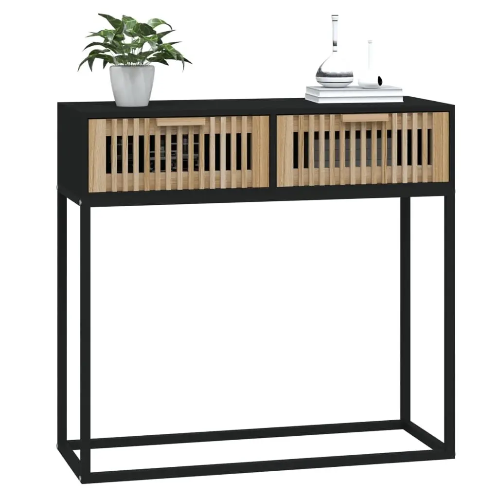 Black Console Table 80x30x75 cm for Storage
