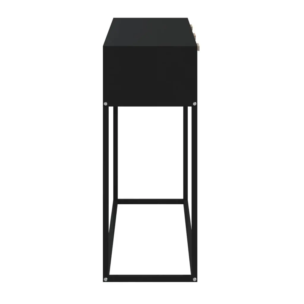 Console Table Black Scandinavian Design 3 Drawers Storage Accent Side Hall Table