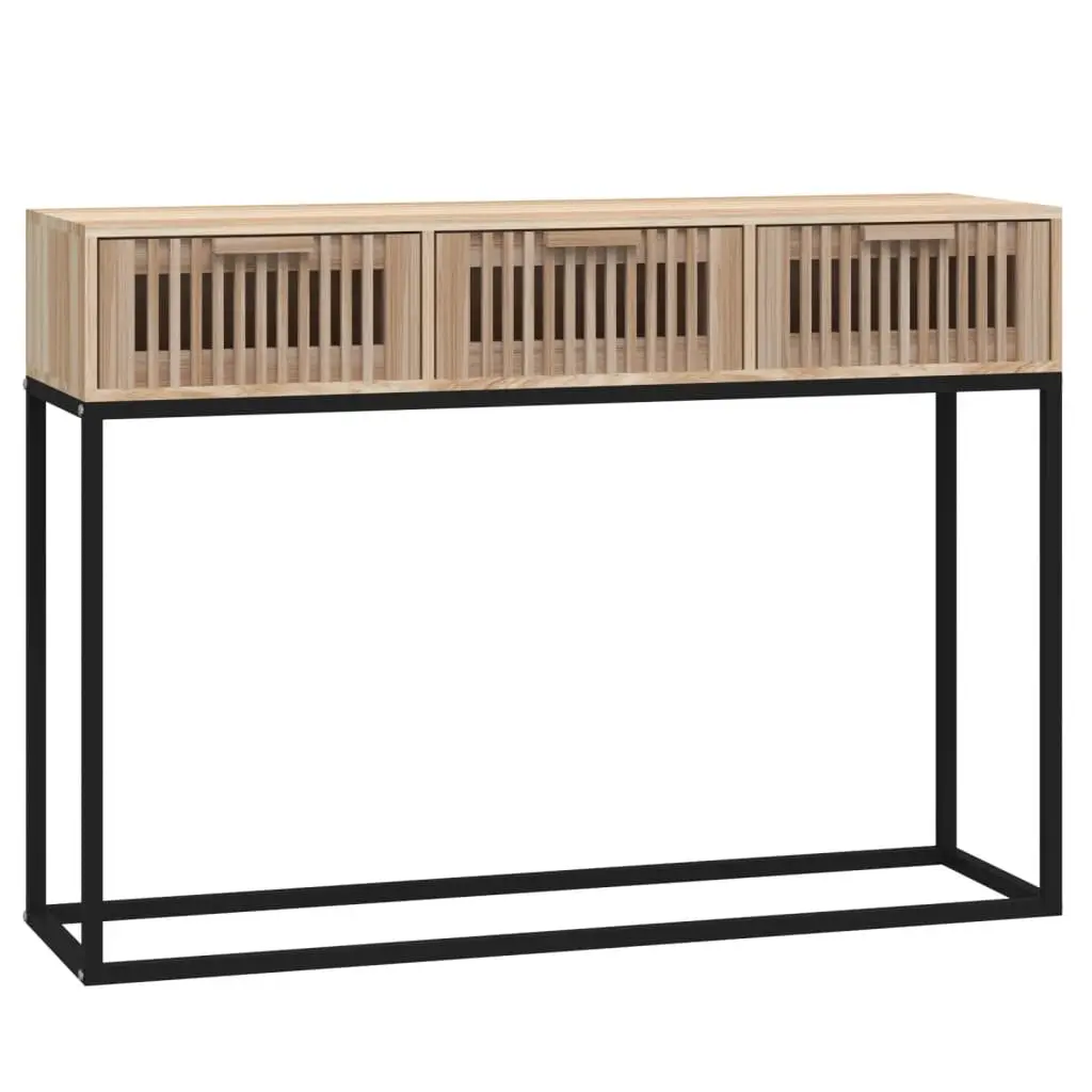 Console Table Hallway Accent Side Table 105x30x75cm Brown 3 Drawers