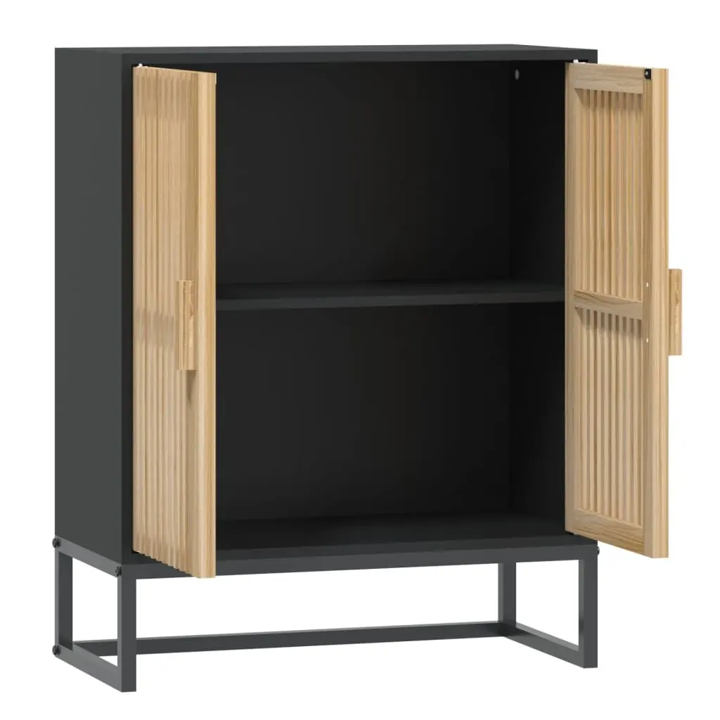 Sideboard Storage Cabinet Black Engineered Wood Hallway Living Room 60W x 30D x 75H cm