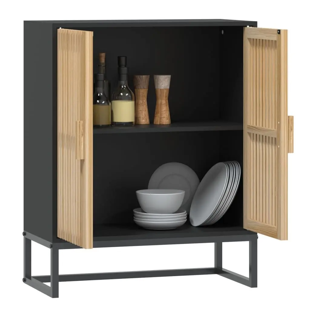 Sideboard Storage Cabinet Black Engineered Wood Hallway Living Room 60W x 30D x 75H cm