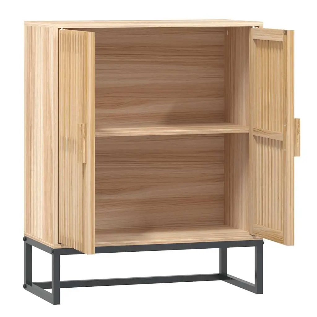 Storage Cabinet Sideboard Brown Engineered Wood Iron Legs 60x30x75cm