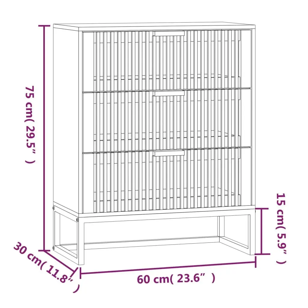 Sideboard Cabinet Storage 60x30x75 cm Brown Engineered Wood
