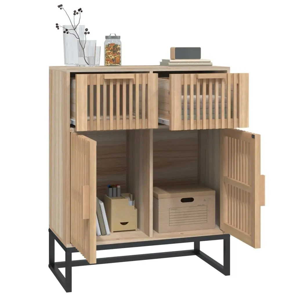 Sideboard Cabinet Storage 60x30x75 cm Brown Engineered Wood Furniture with Doors