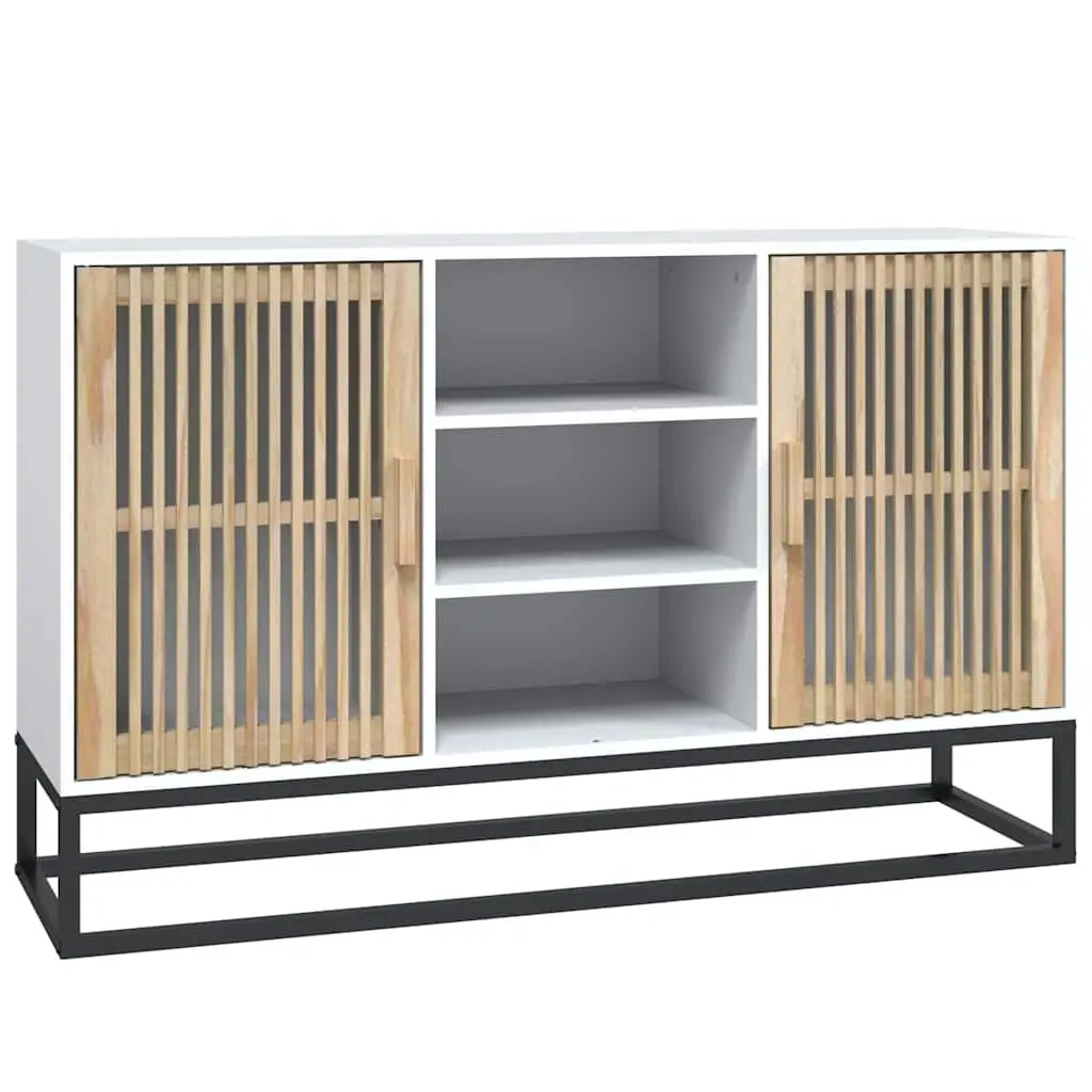 Sideboard White 105x30x65 cm Storage Cabinet Engineered Wood Furniture