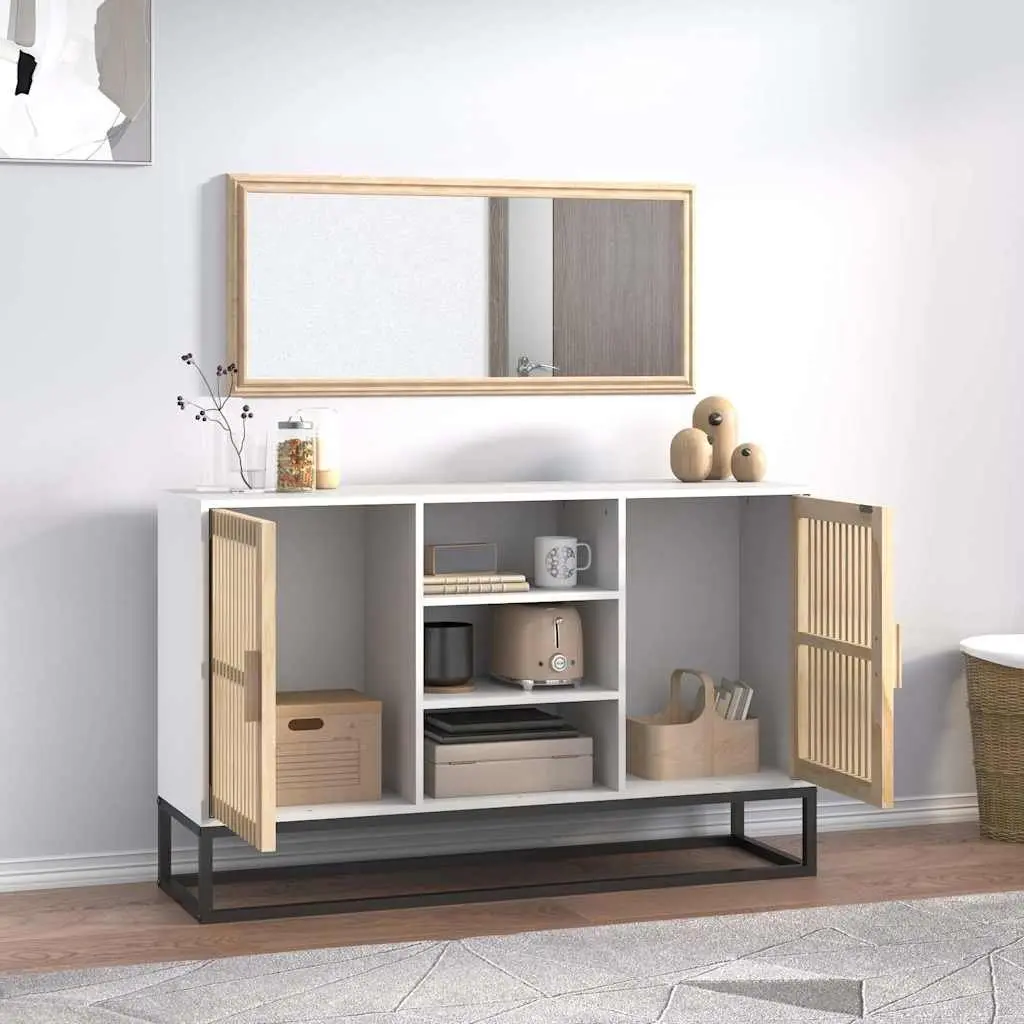 Sideboard White 105x30x65 cm Storage Cabinet Engineered Wood Furniture