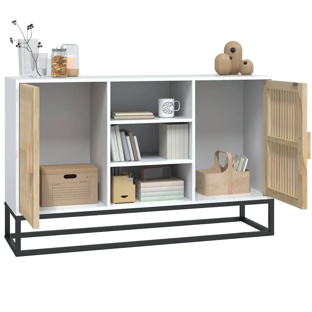 Sideboard White 105x30x65 cm Storage Cabinet Engineered Wood Furniture