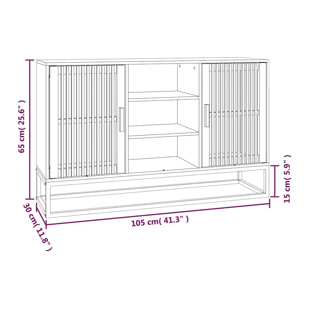 Sideboard White 105x30x65 cm Storage Cabinet Engineered Wood Furniture