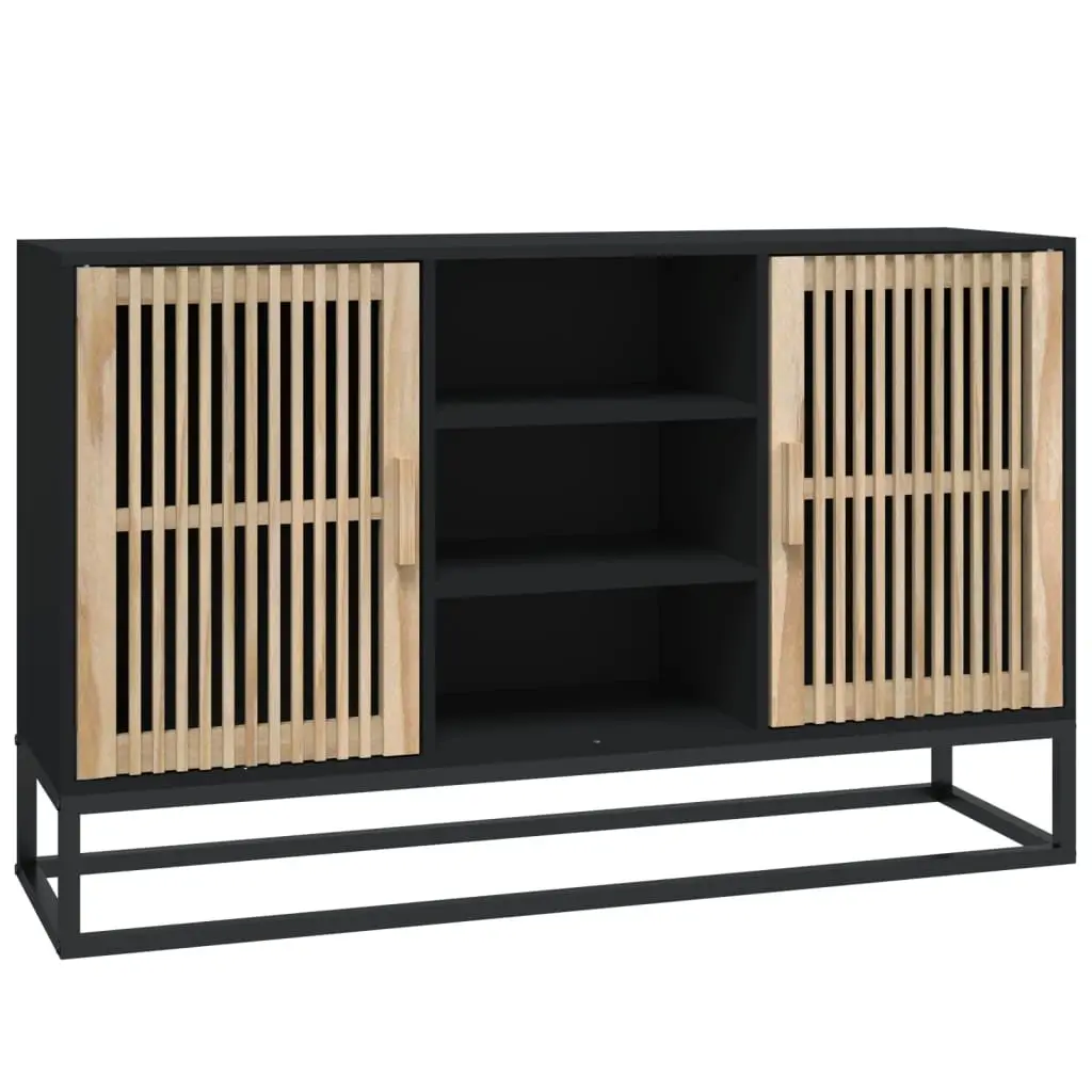 Sideboard Storage Cabinet 105x30x65 cm Black Engineered Wood Furniture Buffet