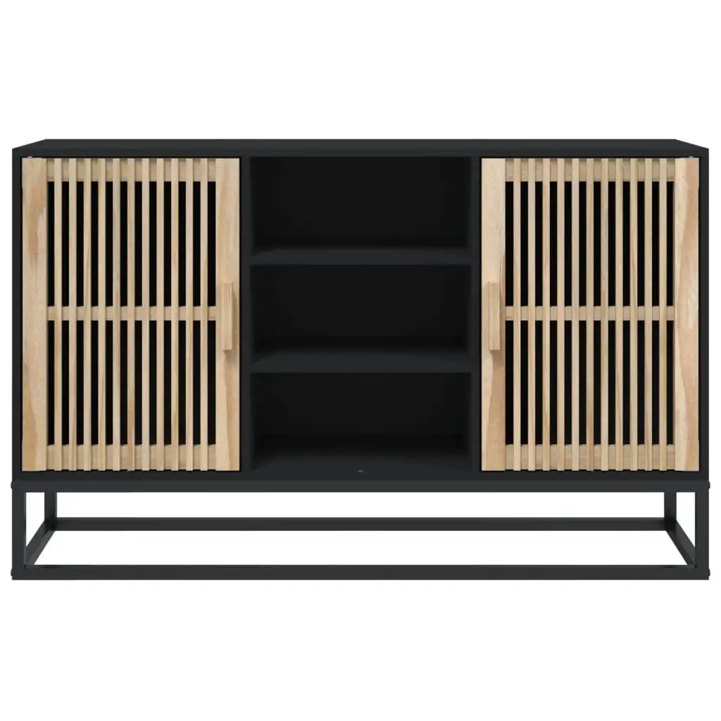 Sideboard Storage Cabinet 105x30x65 cm Black Engineered Wood Furniture Buffet