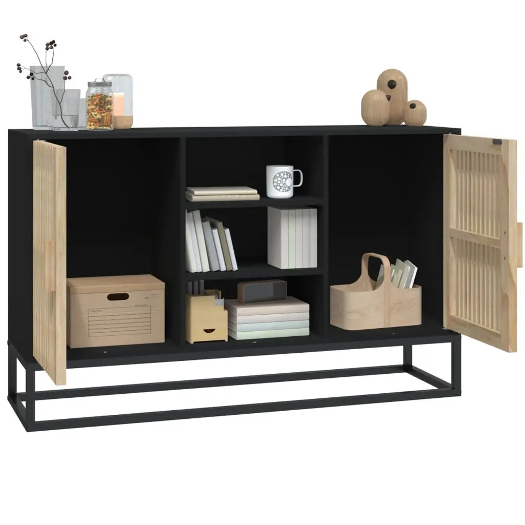 Sideboard Storage Cabinet 105x30x65 cm Black Engineered Wood Furniture Buffet
