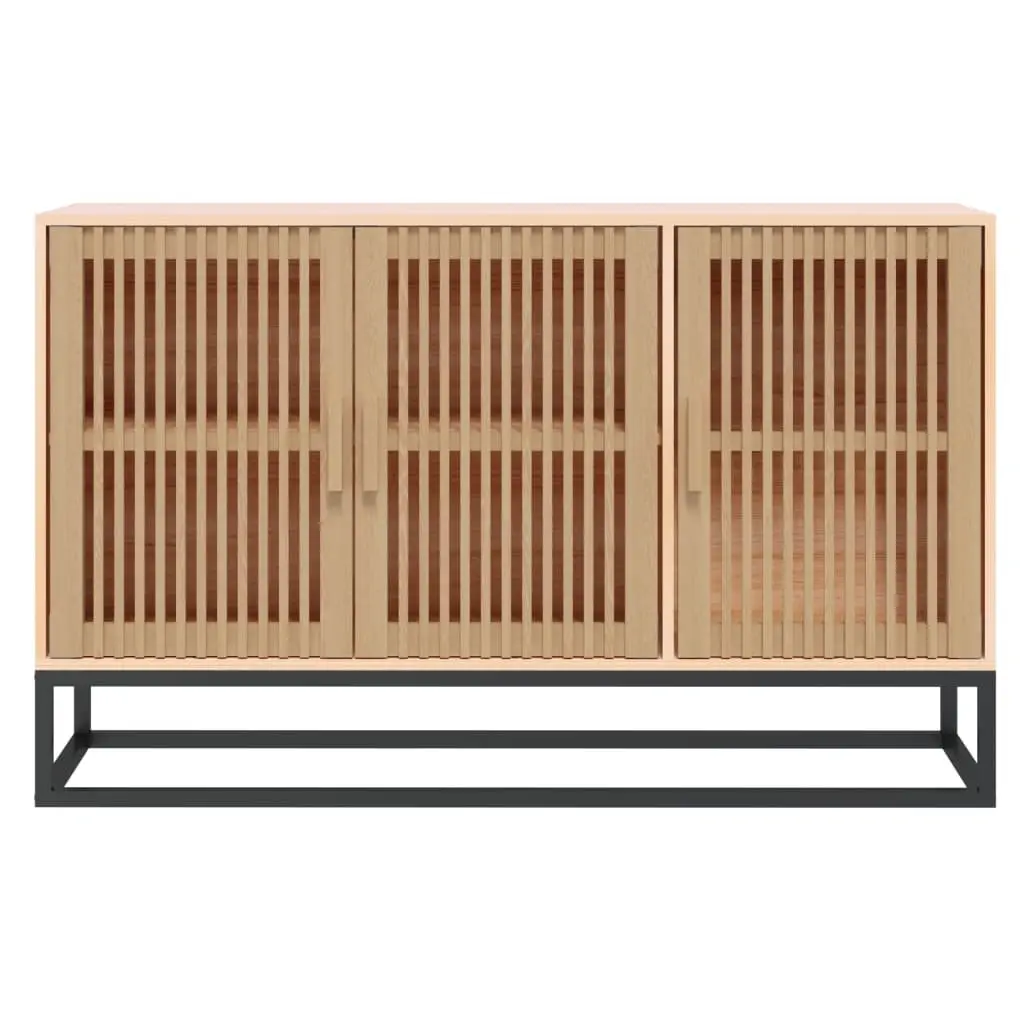Brown Sideboard Storage Cabinet Living Room Buffet Cupboard Engineered Wood