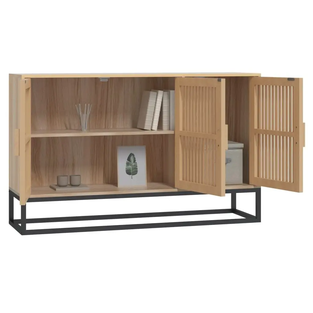 Brown Sideboard Storage Cabinet Living Room Buffet Cupboard Engineered Wood