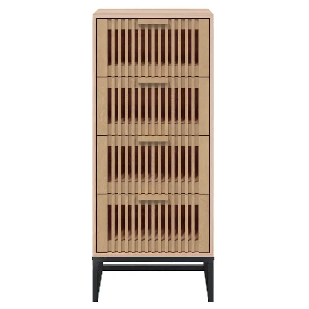 Highboard Storage Cabinet Tall Engineered Wood Brown 40 x 30 x 95 cm
