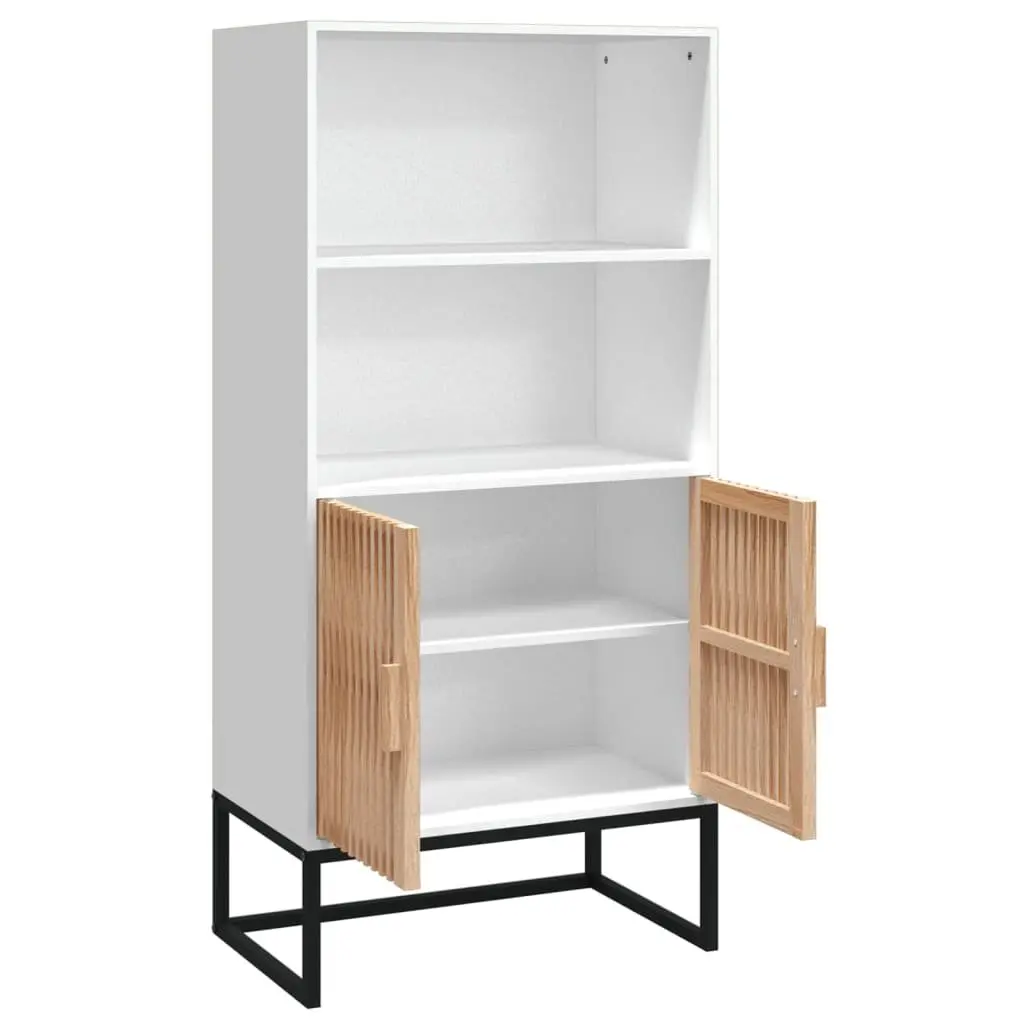 Highboard Storage Cabinet White 60x35x125 cm Engineered Wood