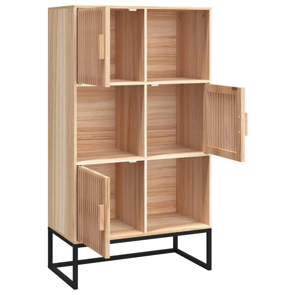 Storage Highboard Cabinet 70x35x125cm Brown Engineered Wood 3 Door