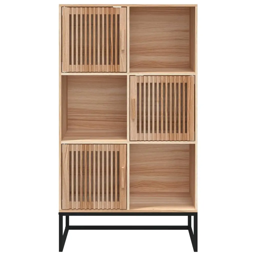 Storage Highboard Cabinet 70x35x125cm Brown Engineered Wood 3 Door