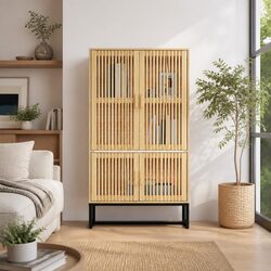 Brown Highboard Storage Cabinet - Scandinavian Quality