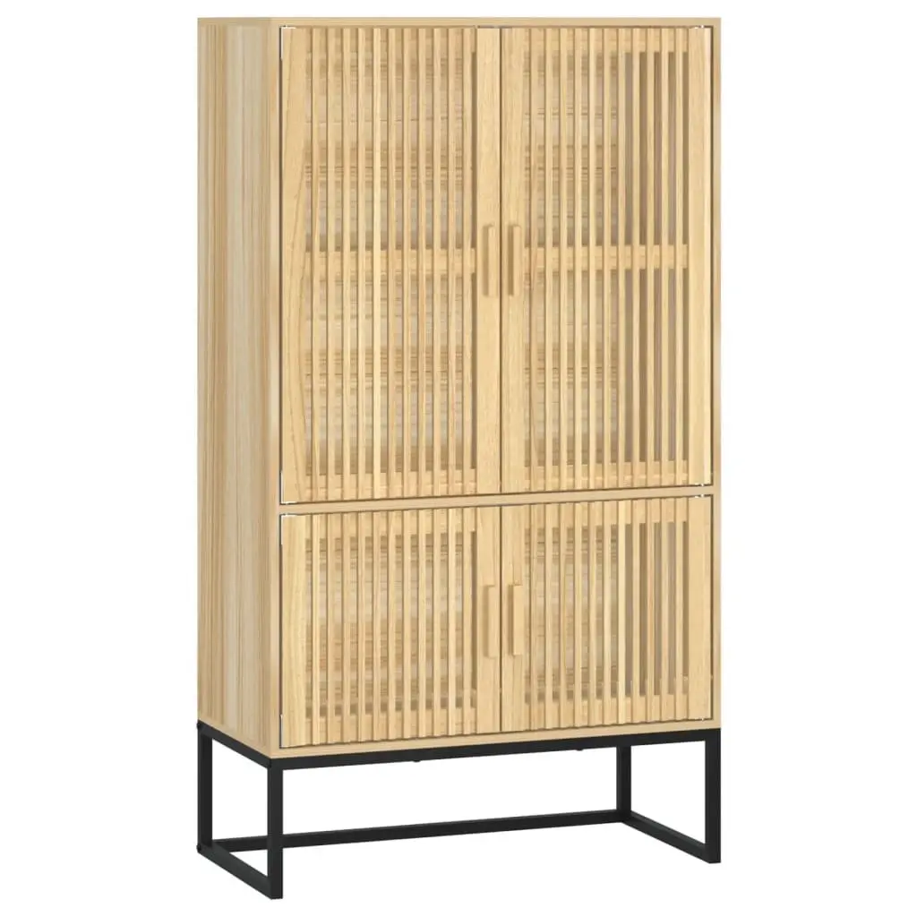 Storage Highboard Cabinet Organizing Daily Essentials 70x35x125cm Brown Engineered Wood