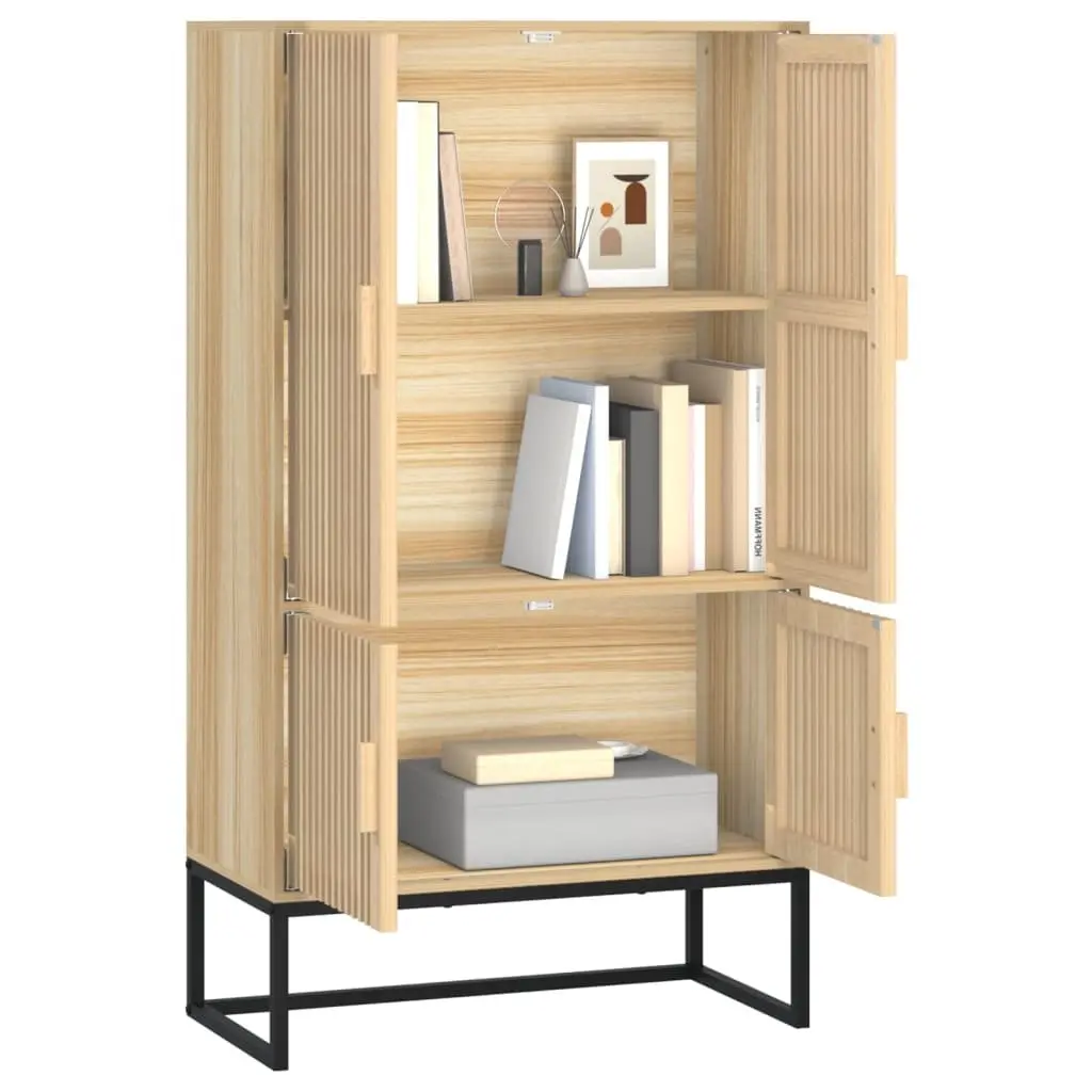 Storage Highboard Cabinet Organizing Daily Essentials 70x35x125cm Brown Engineered Wood