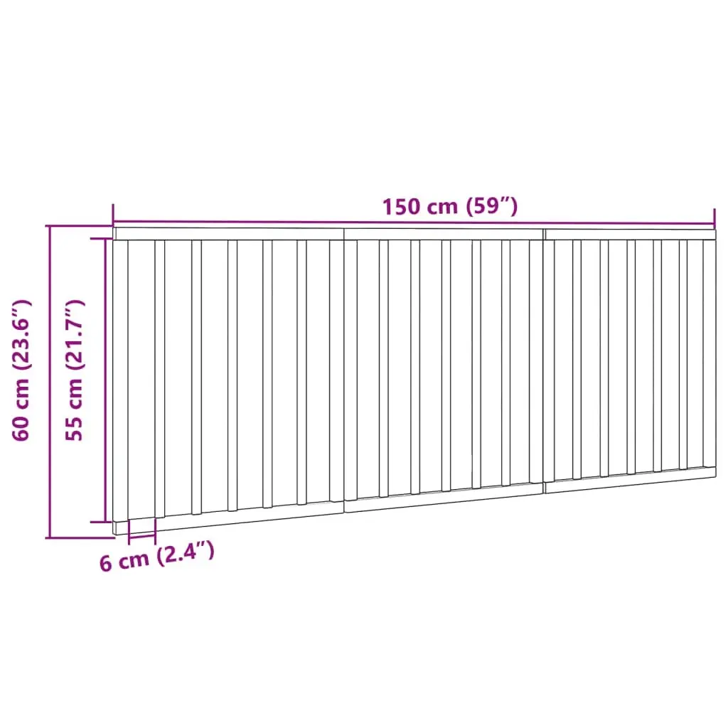 Dog Gate Foldable 3 Panels 150cm Brown Poplar Wood Pet Safety Barrier