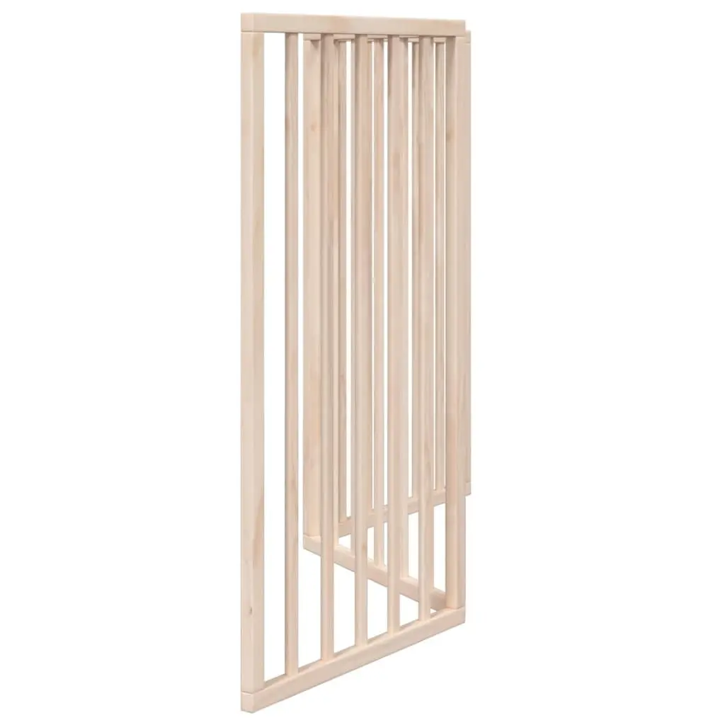 Dog Gate Foldable 3 Panels 150cm Brown Poplar Wood Safety Barrier