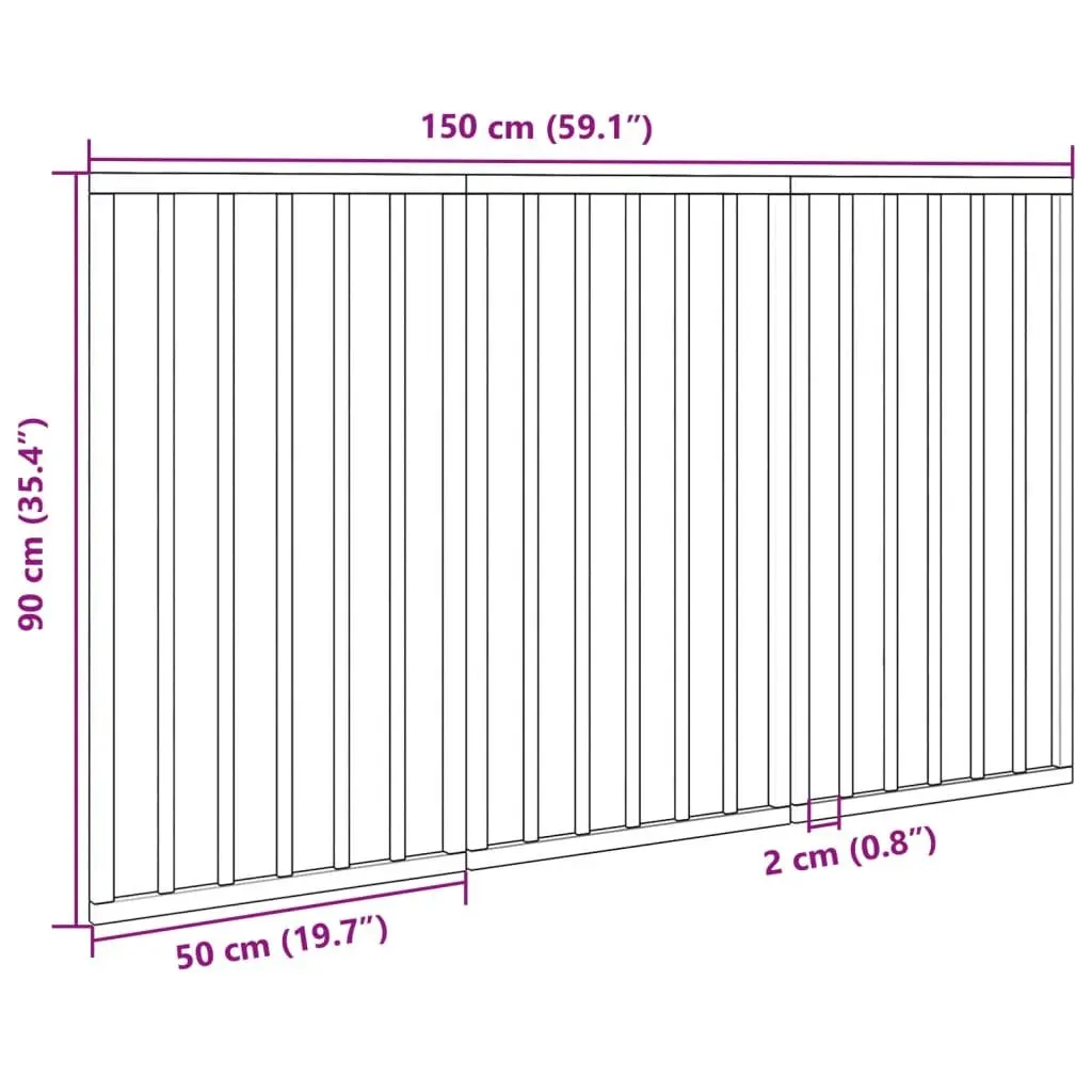 Dog Gate Foldable 3 Panels 150cm Brown Poplar Wood Safety Barrier