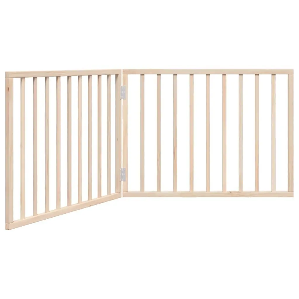 Dog Gate Foldable Pet Safety Barrier 160cm Brown Poplar Wood