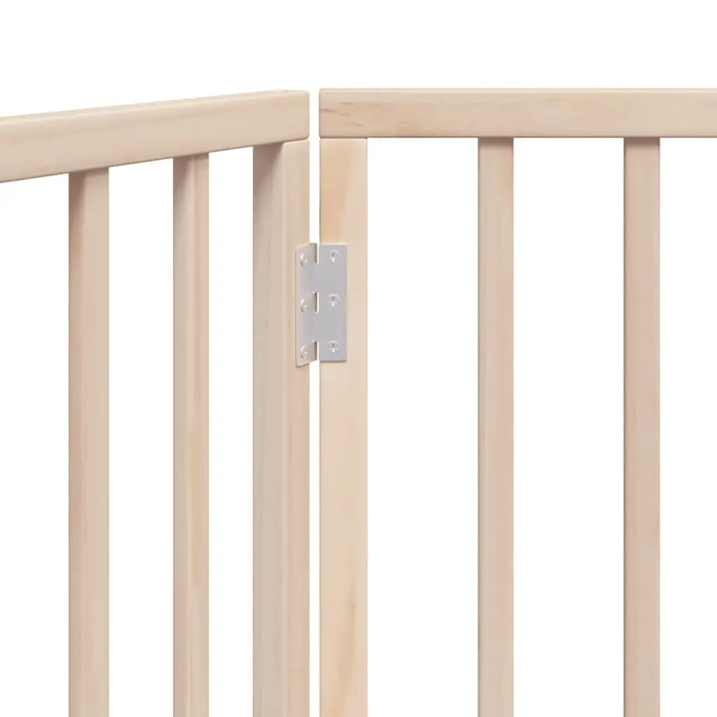 Dog Gate Foldable Pet Safety Barrier 160cm Brown Poplar Wood