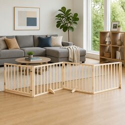 Reliable 4-Panel Dog Gate in Poplar Wood for Safety