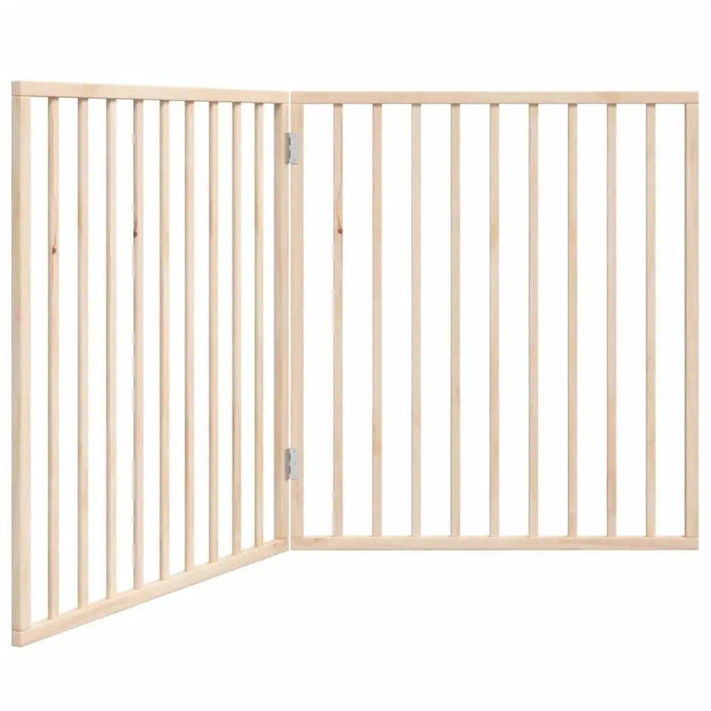 Dog Gate Foldable Pet Safety Barrier 160cm Poplar Wood Brown