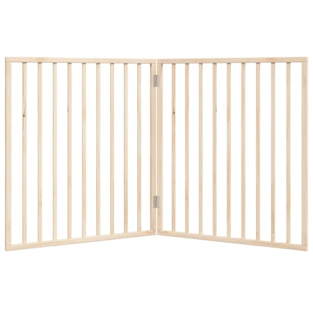 Dog Gate Foldable Pet Safety Barrier 160cm Poplar Wood Brown