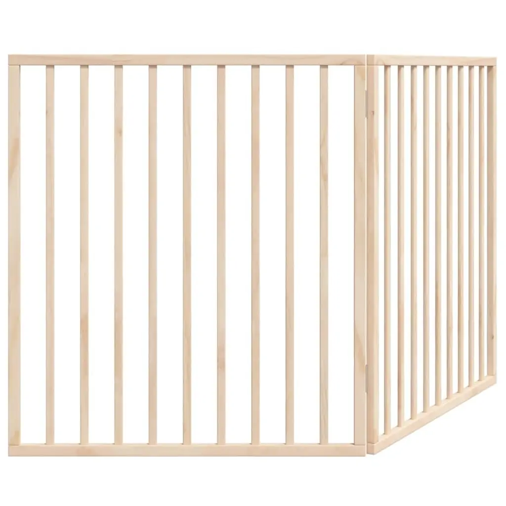 Dog Gate Foldable Pet Safety Barrier 160cm Poplar Wood Brown