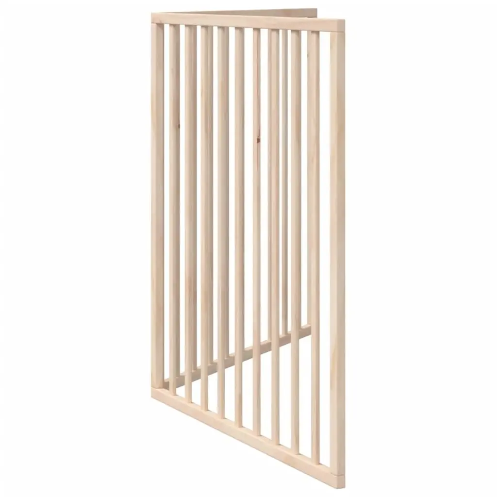 Dog Gate Foldable Pet Safety Barrier 160cm Poplar Wood Brown