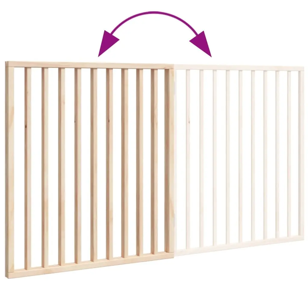 Dog Gate Foldable Pet Safety Barrier 160cm Poplar Wood Brown