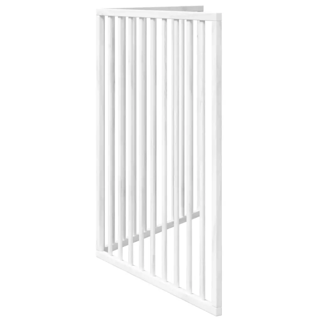 Dog Gate Foldable Safety Barrier 2 Panels 160cm White Poplar Wood