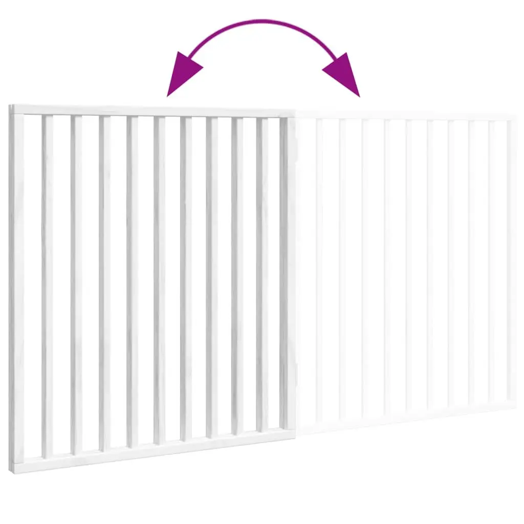 Dog Gate Foldable Safety Barrier 2 Panels 160cm White Poplar Wood