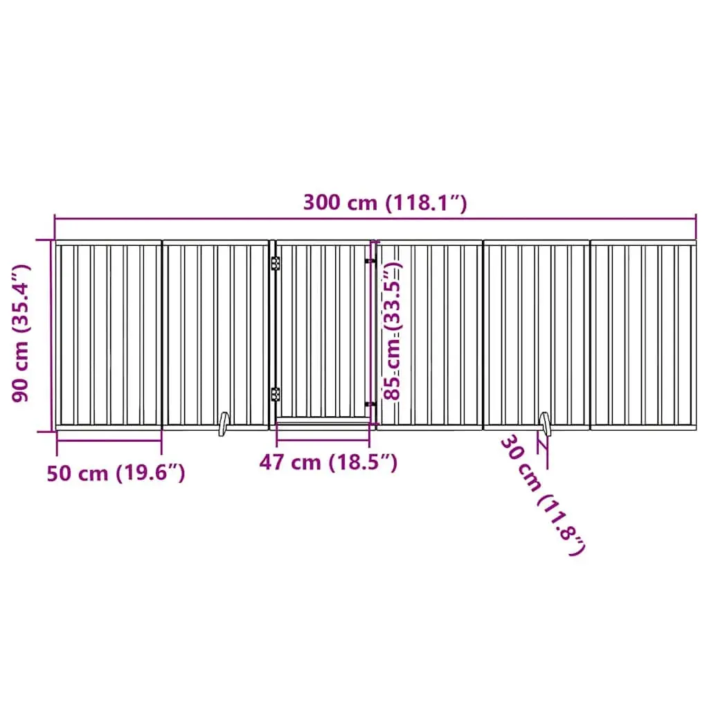 Dog Gate Foldable 6 Panels Black Pet Safety Barrier Enclosure