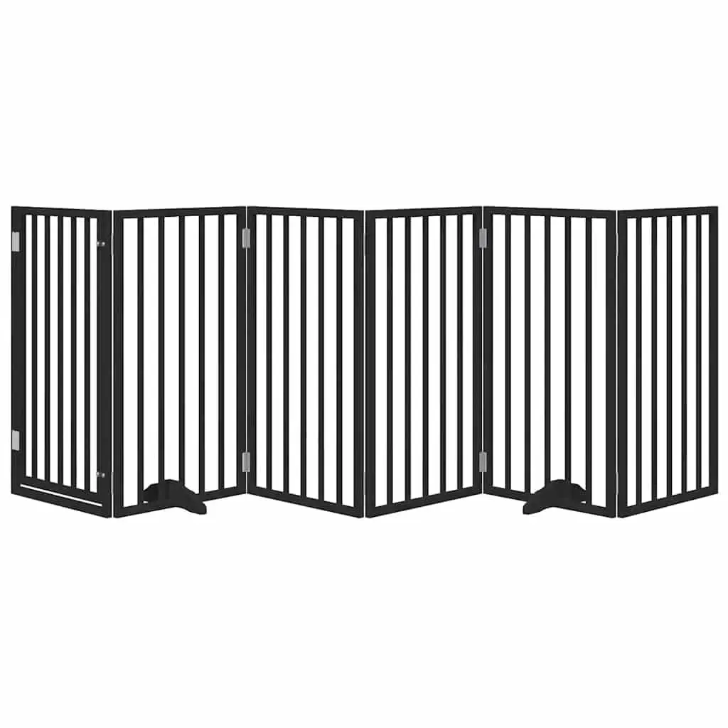 Dog Gate Foldable 6 Panels Black Pet Safety Barrier Enclosure