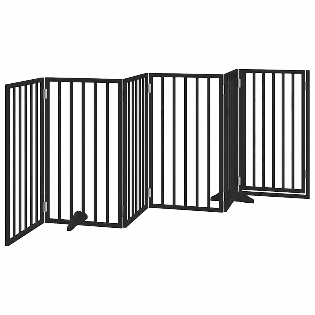 Dog Gate Foldable 6 Panels Black Pet Safety Barrier Enclosure