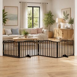 Warm and Reassuring 4 Panel Dog Gate - Black