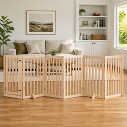 Safe and Stylish Dog Gate: 6 Panels with Door Locks