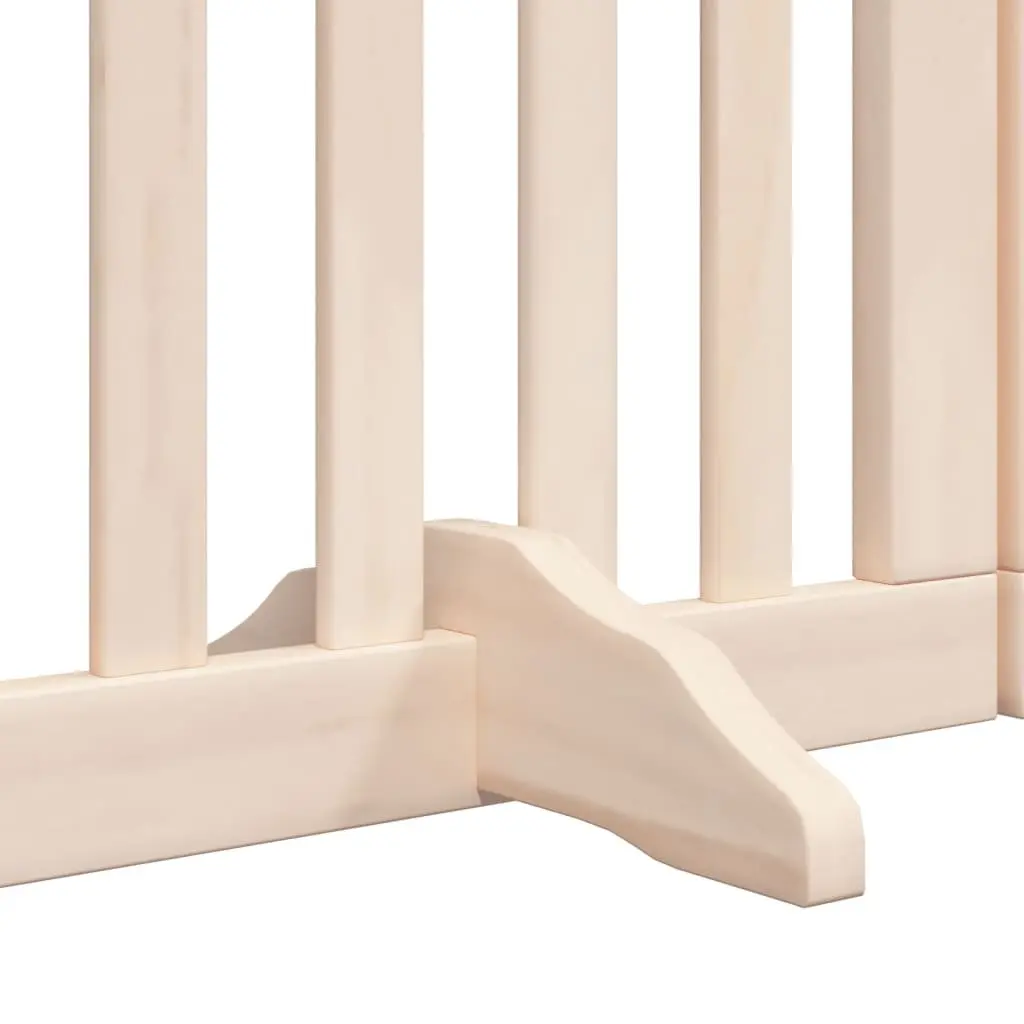 Dog Gate Foldable 6 Panels 300cm Poplar Wood Pet Safety Barrier Brown